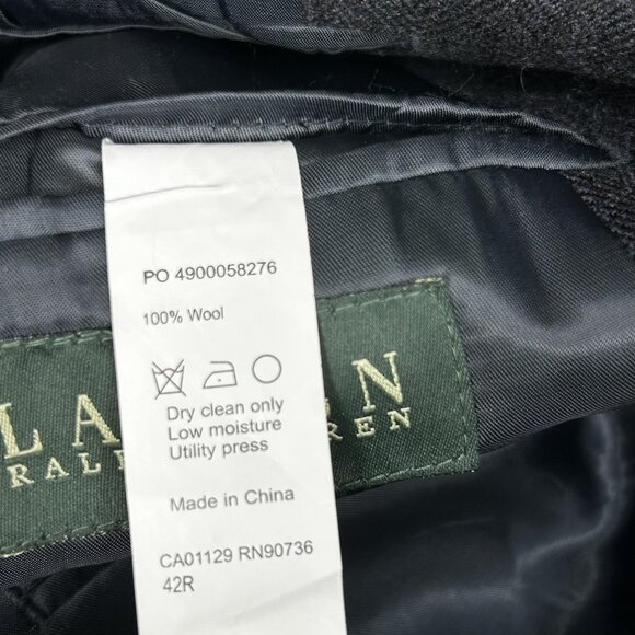 Lauren Ralph Lauren Blazer Mens 42R Blue Wool Elbow Patch Sport Coat Notch Lapel - Picture 4 of 13